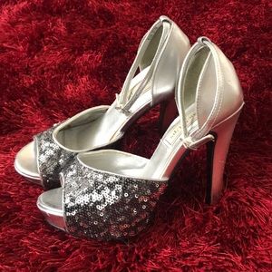 Touch Ups Silver Sequin Heels